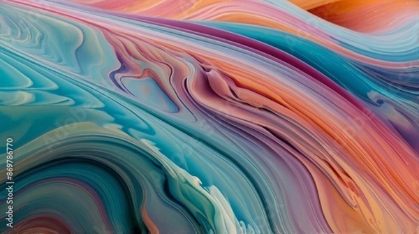 Fototapeta ABSTRACT WAVE BACKGROUND WHIT PASTEL COLORS ABSTRACT