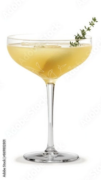 Fototapeta A perfect Honeysuckle cocktail garnished with thyme