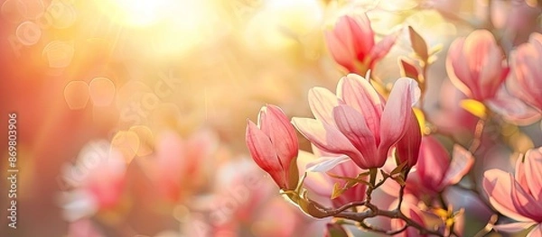 Fototapeta Gorgeous spring flower blooming with copy space image.