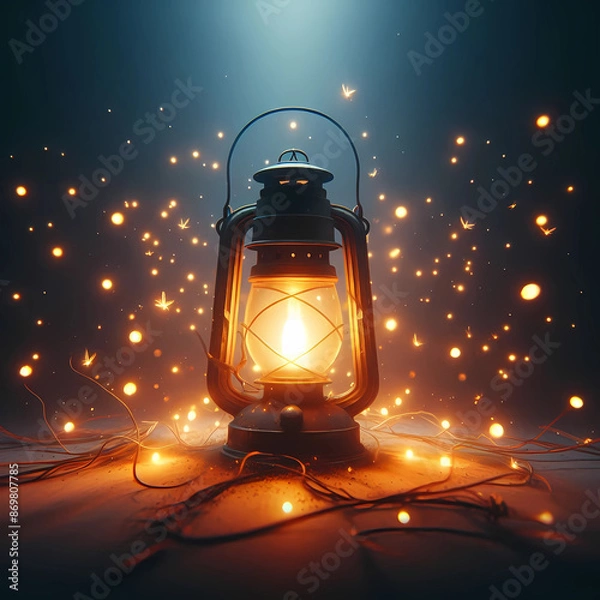 Fototapeta soft lighting and mystical elements like fireflies or glowing lanterns.