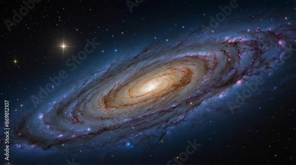 Obraz Realistic galaxy background