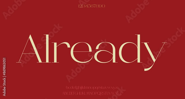 Obraz Vector luxury wedding alphabet letters font typography elegant classic serif fonts decorative vintag
