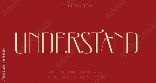 Obraz Vector luxury wedding alphabet letters font typography elegant classic serif fonts decorative vintag
