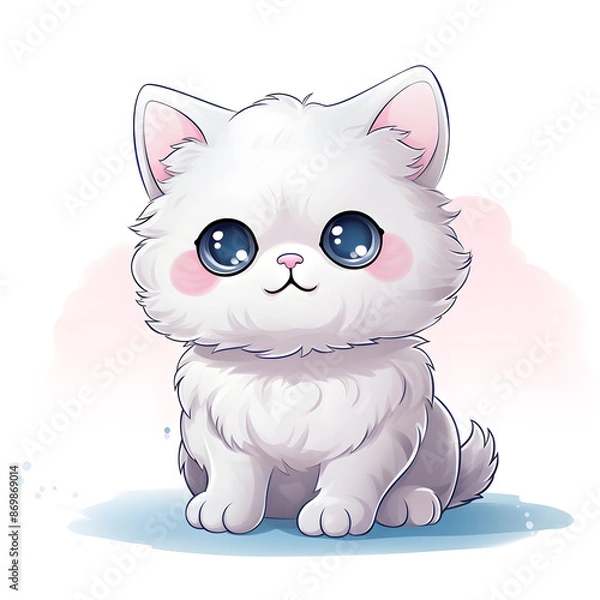 Obraz Selkirk Rex Cat illustration on white background