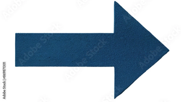 Fototapeta Blue Arrow with a Textured surface. Transparent background