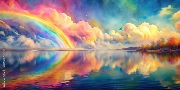 Obraz Rainbow-colored reflections created by sunlight, forming a vibrant background