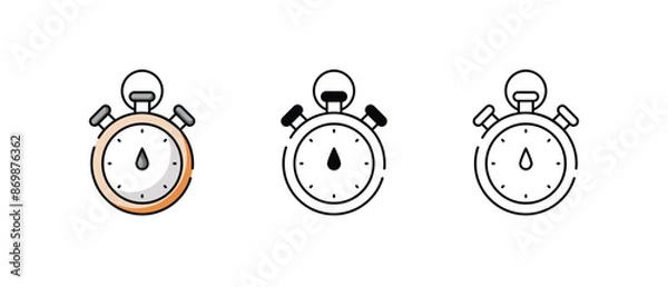 Fototapeta Tennis Timer icons vector set stock illustration