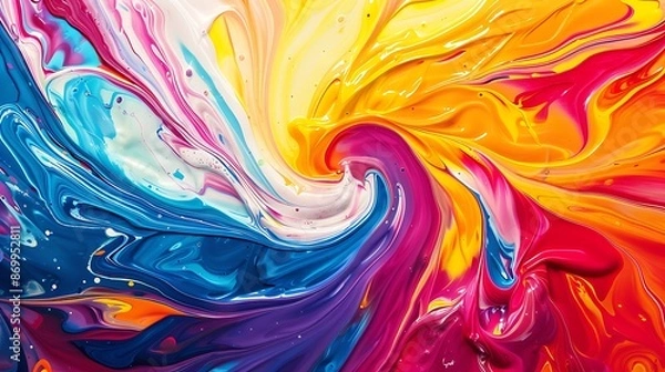 Fototapeta Vibrant swirls of bright colors dancing across the canvas in a hypnotic display.
