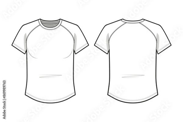 Obraz Regular Fit Curved Hem Raglan T-Shirt