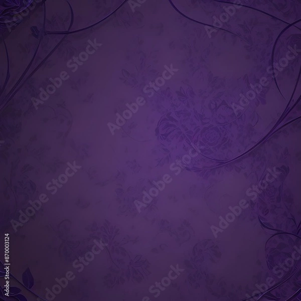 Fototapeta A sophisticated illustration featuring a subtle floral pattern on a rich purple background