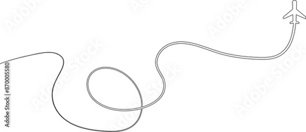 Obraz Airplane path, airline route, travel, flight