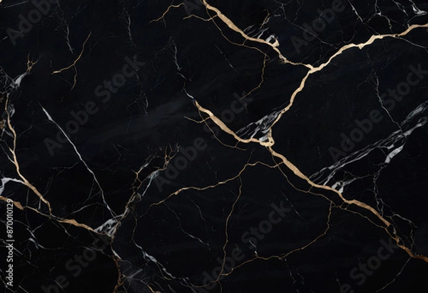 Fototapeta black marble texture with golden veins, natural marble texture background, high glossy marbel stone texture for digital wall tiles design and floor tiles, rustic marble texture, granite ceramic tile.