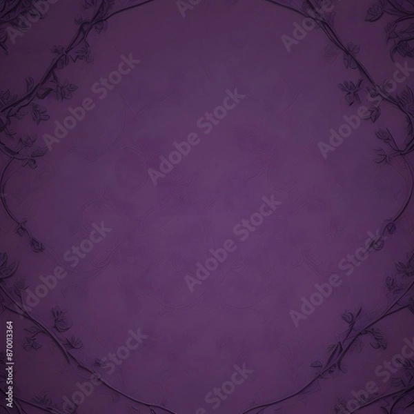 Fototapeta An elegant and subtle illustration featuring a pattern of delicate vines and leaves intricately woven into a rich purple background