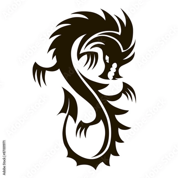 Fototapeta Black Dragon tattoo