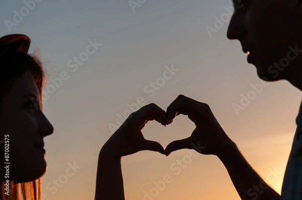 Obraz Heart Symbol In Sunset