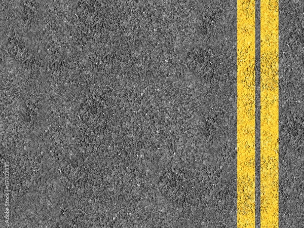 Obraz Asphalt with double yellow lines
