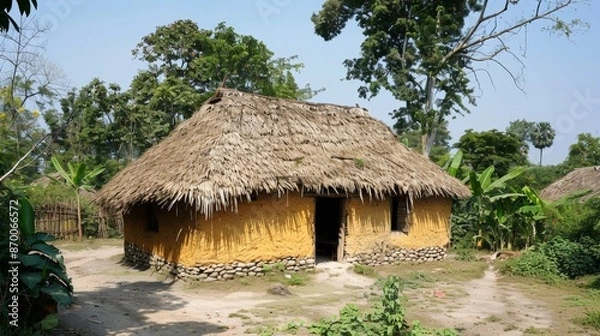 Fototapeta Traditional House in Rural Village