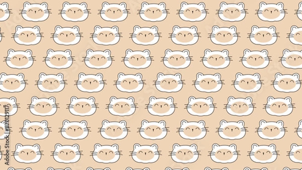 Fototapeta cute cat pattern can be used as background