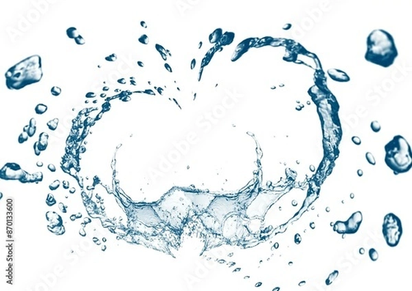 Fototapeta カーブした波と水しぶきの抽象的な背景	