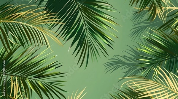Fototapeta tropical leaf background with copy space