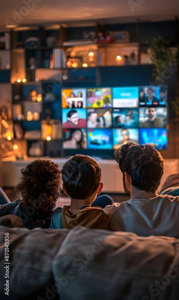 Obraz TV and the digital era as streaming channels redefine home entertainment.Transformation of TV watching as online streaming platforms.	
