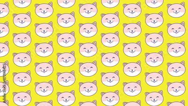 Fototapeta seamless pattern with cute cat