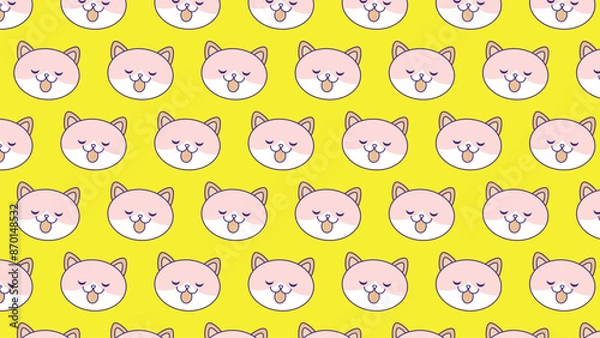 Fototapeta seamless pattern with cute cat