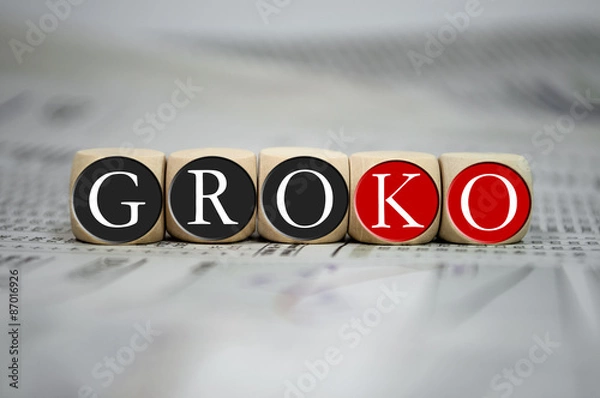 Obraz Würfel mit GROKO Große Koalition
