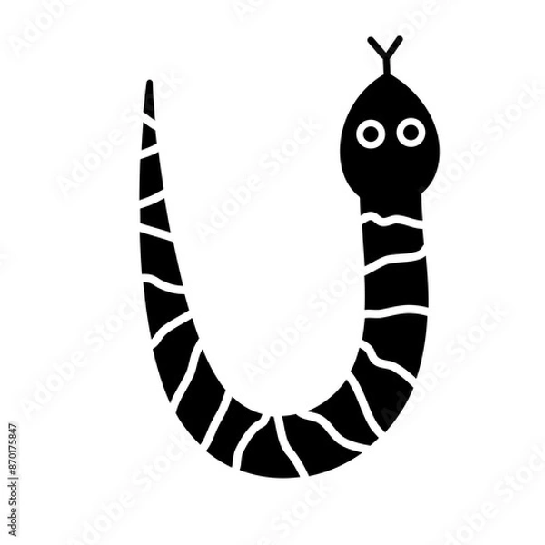 Obraz Cute Black Snake cartoon