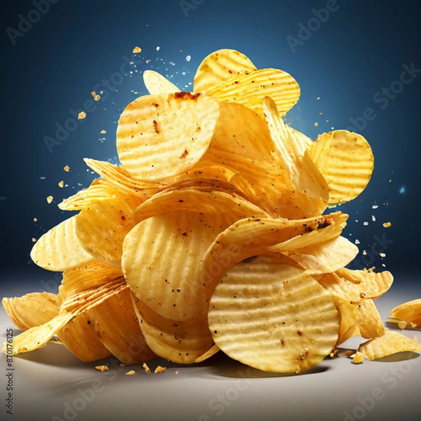Obraz potato chips isolated