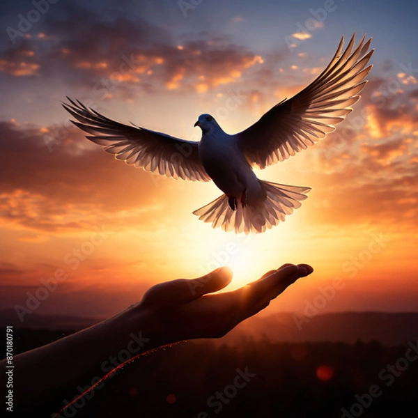 Obraz eagle in sunset