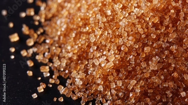 Fototapeta Close-up of white sugar granules, isolated background, highly detailed texture, sparkling crystals, clean and minimalist