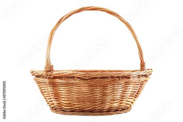 Obraz Empty wicker basket isolated on transparent background
