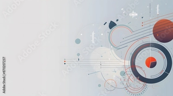 Fototapeta A white background with a red circle in the middle