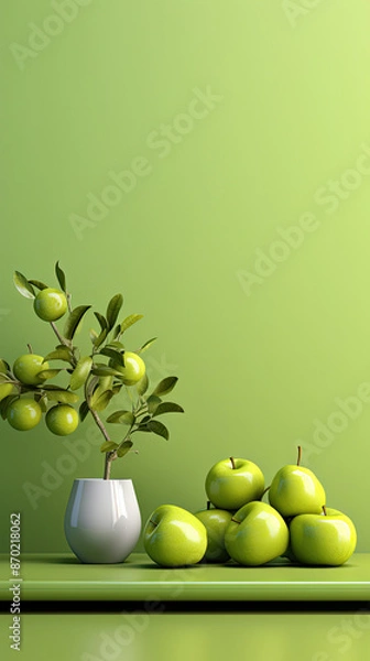 Obraz lime color background. Created with generative AI