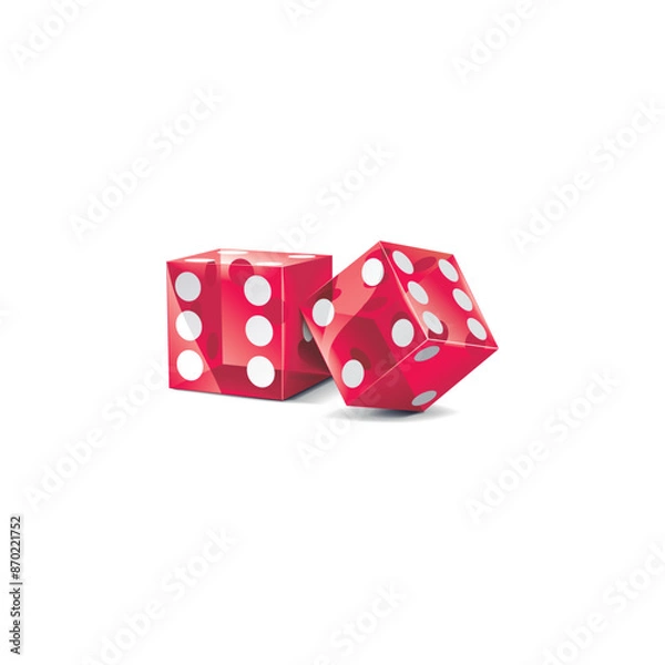 Fototapeta 3 dimensional red dice logo