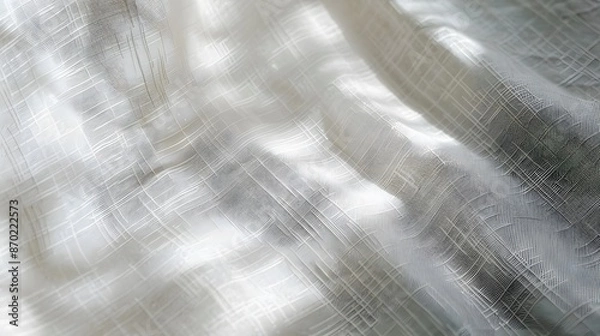 Fototapeta A white fabric with a pattern of lines and shadows