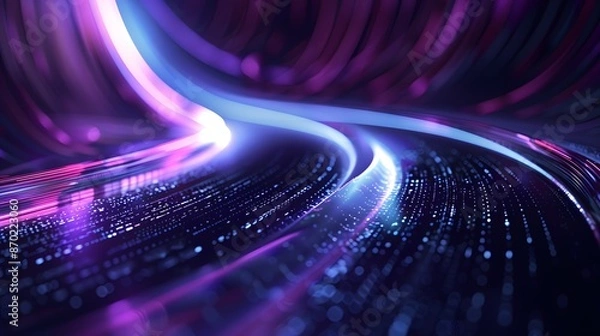 Obraz A purple and blue swirl of light with a blue center