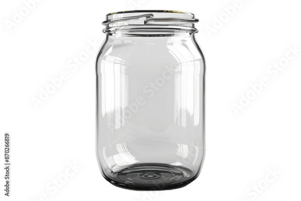 Fototapeta Empty glass jar isolated on transparent background