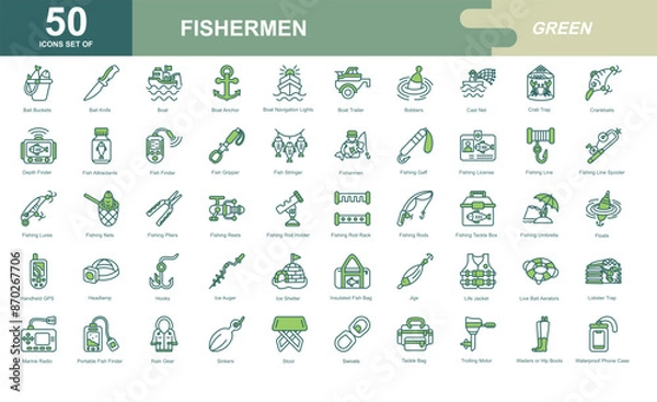 Fototapeta Fishermen icon set