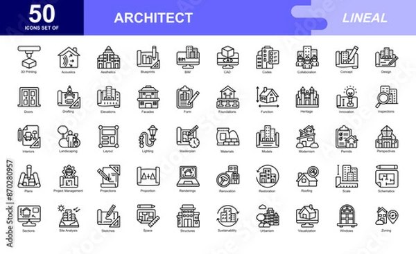 Fototapeta Architect icon set