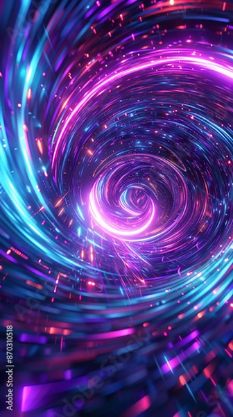 Fototapeta 3D render of an abstract cosmic background in ultra violet