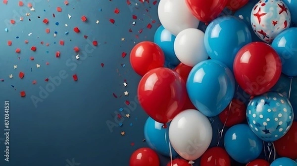 Fototapeta colorful balloons on the beach, ai generated