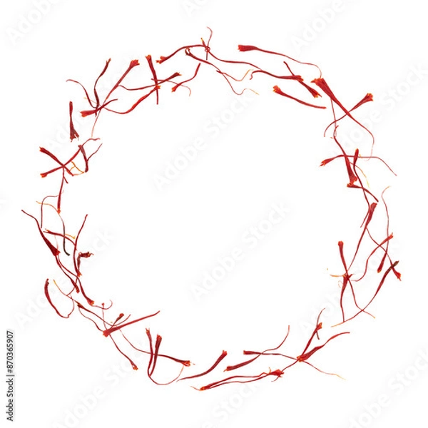 Obraz Saffron circle frame isolated on white background. 