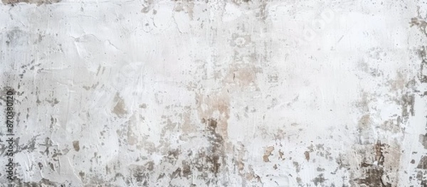Fototapeta An antique white backdrop with a weathered cement texture resembling a retro patterned wall, ideal for a banner showcasing a grunge, aged, or rustic theme with copy space image.