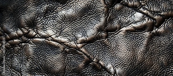 Obraz Close-up view of a detailed leather texture, ideal as a background for design projects, with ample copy space image.