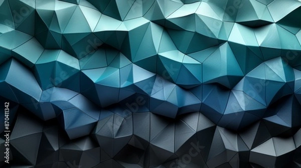 Obraz Low poly green triangle gradient wallpaper background.