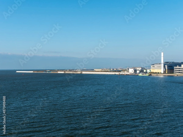 Fototapeta 青い空と大阪湾の風景