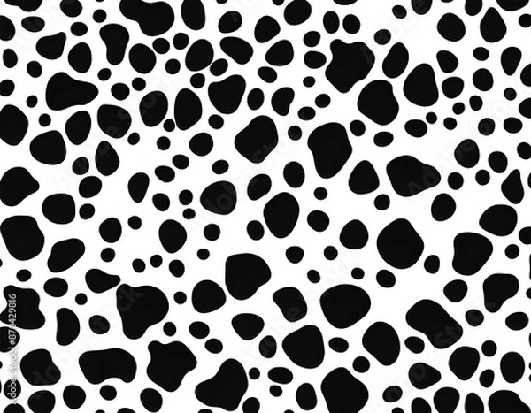 Fototapeta Black and white Cow Spot Texture pattern