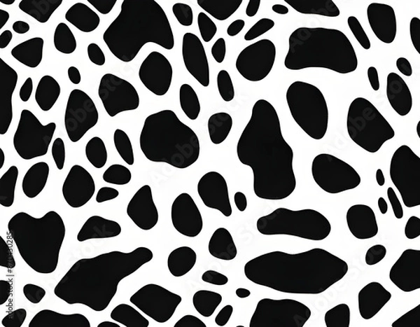 Fototapeta Black and white Cow Spot Texture pattern